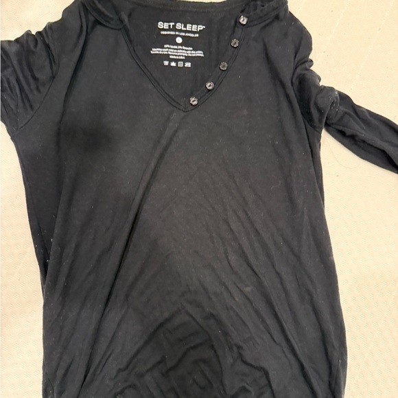 SET ACTIVE Other - Set Active Fitted Black Sleep Henley